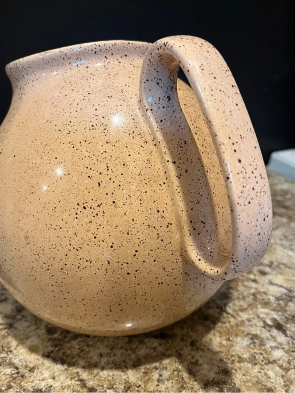 Vintage Waechtersbach W. Germany Speckled Cream Ball Pitcher Jug 10 Cup